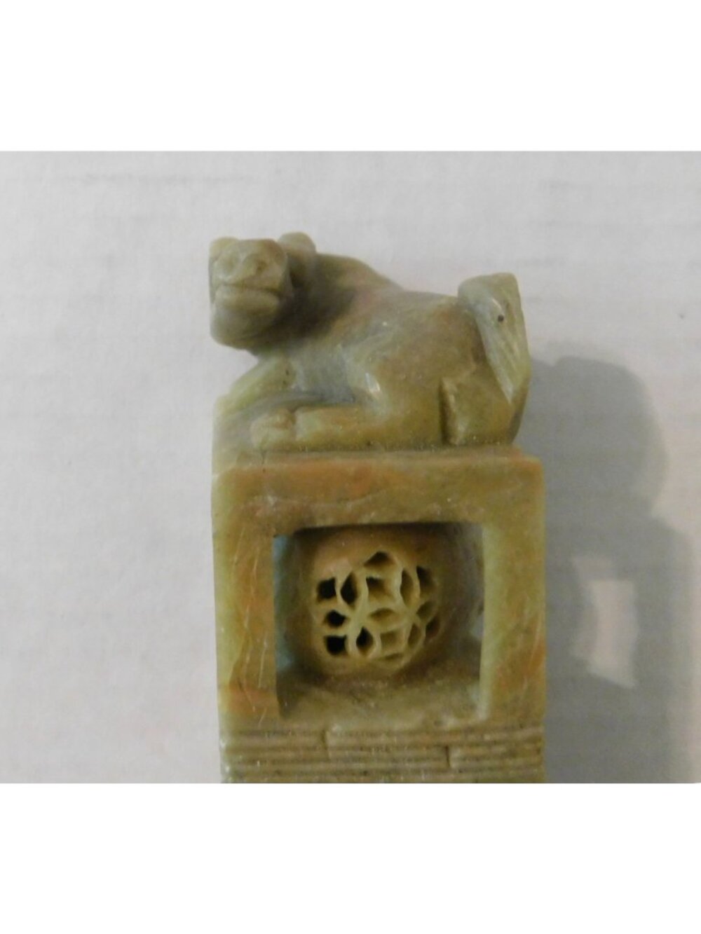 Chinese Carved Seal Stamp "Dolly" Vintage 1980s Soapstone Decorative Box - Picture 11 of 15